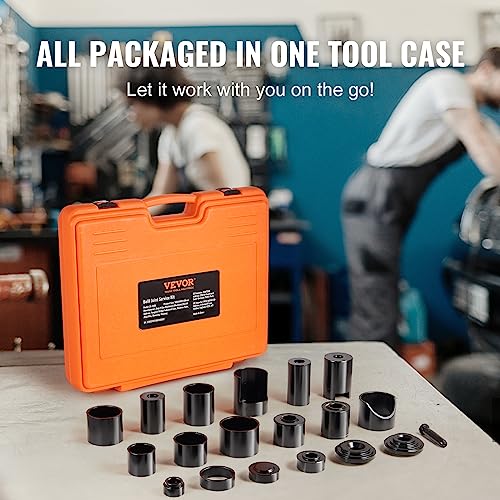VEVOR Ball Joint Press Kit, 21 pcsTool Kit, C-Press Ball Joint Remove and Install Tools, for Most 2WD and 4WD Cars, Heavy Duty Ball Joint Repair Kit for Automotive Repairing - style: 21 PCS