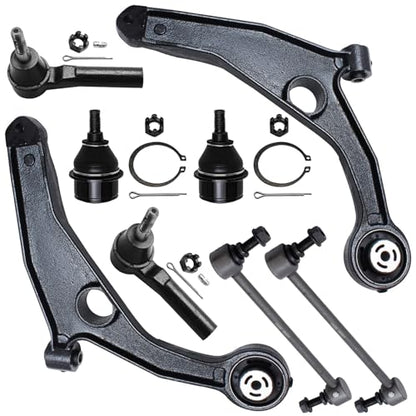 Detroit Axle - Front Lower Control Arms Ball Joints Sway Bar Links Outer Tie Rods Replacement for 2009-2020 Dodge Journey - 8pc Set - size: 8CS47727/8PC