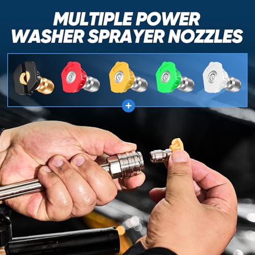 Saker High Pressure Washer Gun with 5 Color Quick Connect Power Washer Sprayer Nozzles,Only Compatible with High-Pressure Water Pipes of M22-14mm Diameter - size: Pressure Washer Gun with 5 Washer Nozzles