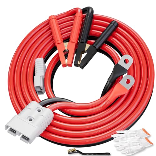 Heavy Duty Jumper Cables for Car Battery, 1 Gauge 30 Feet 900AMP Quick Connect Booster for Jump Starting Dead or Weak Batteries, Suitable for 8L Gas & 6L Diesel, Carrying Bag Included - size: 1 Gauge（30FT）