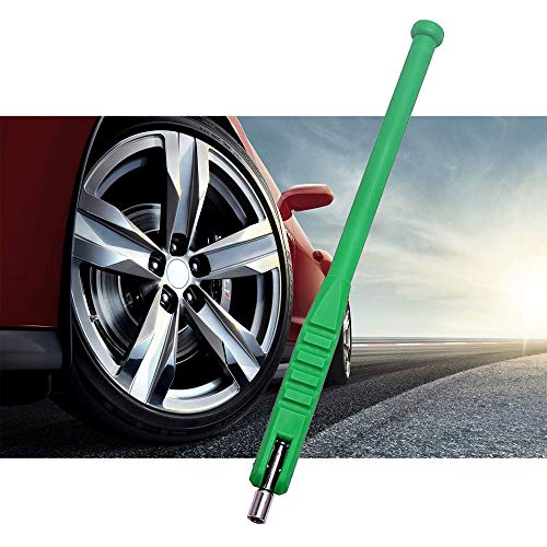 BASIKER Tire Valve Stem Puller Tool No Scratch with Valve Core Tool Green Perfect Replacement for Universial car Valve Stem Extenders Straight Metal Dual Wheel Valve Stem Extension Adapter
