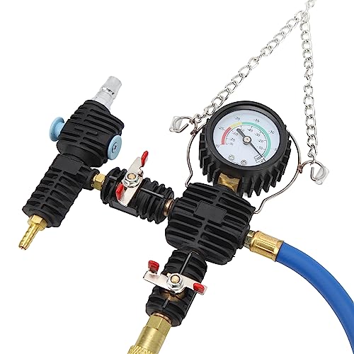 Brilluxa Coolant Refill Kit, 90 PSI Radiator Pressure Tester and Vacuum Filling Tool with Gauge Scale and Flexible Hose for Universal Vehicle Cooling System Service and Maintenance