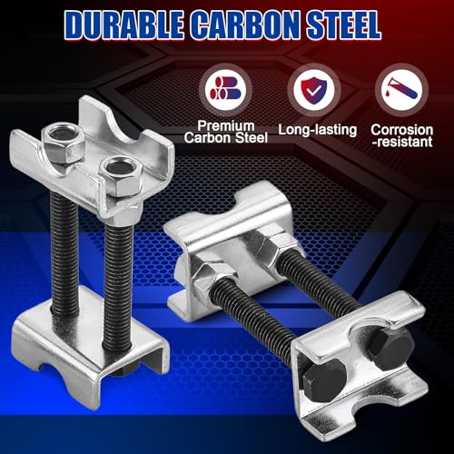 NYXOVA 8PCS Adjustable Coil Spring Spacers, 1”-2” Lift or Lower Height Coil Spring Boosters, 2-Way Spring Compressor Tool for Car, Truck, SUV Struts