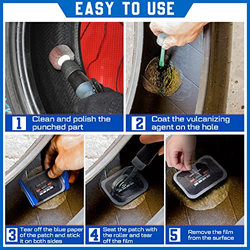 Tallew 20 Pcs Tire Patch Heavy Duty Rubber Patches Radial Repair Patch Tube and Tire Plug Kit Emergency Repair Tool for Puncture Car Truck Bus Tractor Vehicle (3.15 x 4.7 Inch) - size: 3.15 x 4.7 Inch