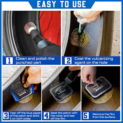 Tallew 20 Pcs Tire Patch Heavy Duty Rubber Patches Radial Repair Patch Tube and Tire Plug Kit Emergency Repair Tool for Puncture Car Truck Bus Tractor Vehicle (3.15 x 4.7 Inch) - size: 3.15 x 4.7 Inch