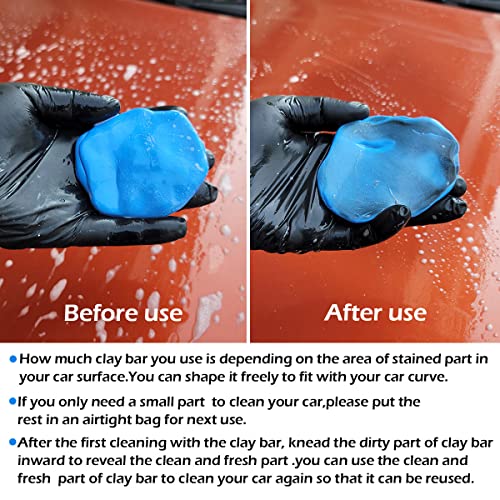 awave bloom Car Clay Bars Auto Detailing 400g and Clay bar Lubricant Tablets 8 Pack(1pcs=16 oz) Clay bar kit for Car Detailing Damage Free Cleaning - style: 4 Bar+Lubricant Tablets 8 Pack(Blue)