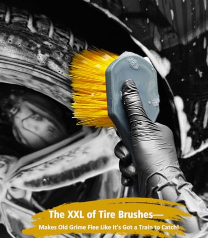 YeewayVeh Car Wash Kit, Extendable Car Wash Brush Mop with Long Handle, 5pcs Detailing Brush, 1pc Wheel Brush and Microfiber Towel Car Cleaning Kit Supplies Accessories, Ginger - color: Ginger, size: 8 pieces
