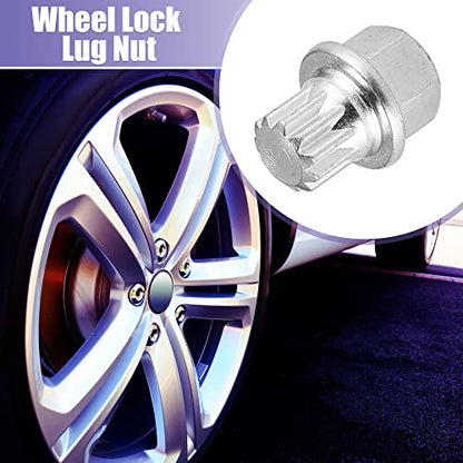 X AUTOHAUX ABC1/11PT Car Wheel Lock Lug Nut Anti Theft Wheel Lock Nut Screw Removal Key for VW for Audi - size: 1/11PT