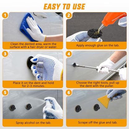 GOOACC Car Dent Puller Repair Kit Paintless Dent Removal Tool 2 in 1 T-Bar Slide Hammer Puller Upgrade Detachable Auto Body Dents Remover for Car Hail Damage Door Ding Metal Surface - color: 1PCS Dent Puller Kit