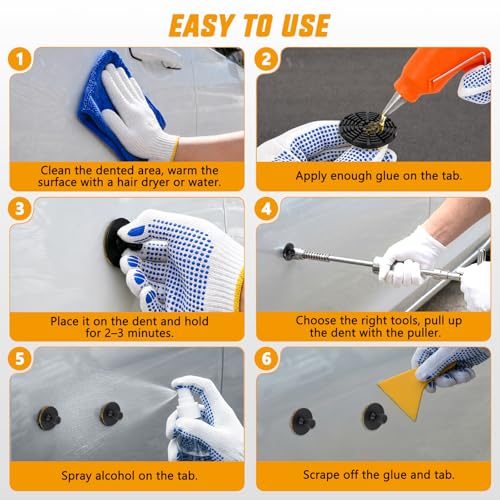 GOOACC Car Dent Puller Repair Kit Paintless Dent Removal Tool 2 in 1 T-Bar Slide Hammer Puller Upgrade Detachable Auto Body Dents Remover for Car Hail Damage Door Ding Metal Surface - color: 1PCS Dent Puller Kit