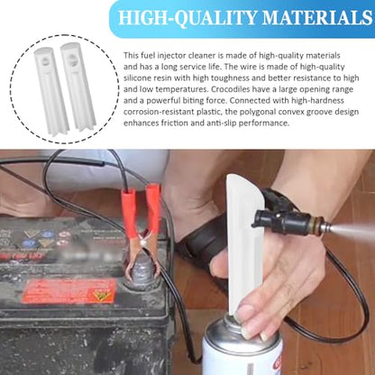 4PCS Fuel Injector Cleaner Kit, Injector Tester, Universal Fuel Injector Flush Cleaner Adapter DIY Cleaning Tool Kit with Test Lead, Car Accessories Fuel Pressure Tester for Auto Car Gas Fuel