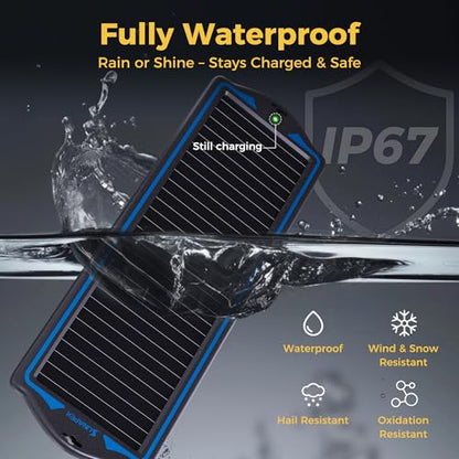 SUNAPEX 12V Solar Battery Charge: Waterproof Portable Solar Panel Kit - Battery Maintainer Trickle Charger - with Upgrade Built in Charge Controller for Car Boat RV Trailer Automotive Motorcycle - size: 1.8W