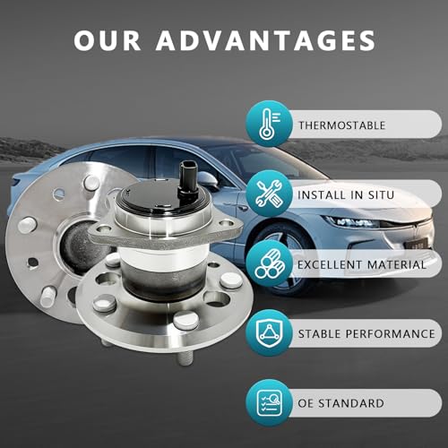 512206 512207 Rear Wheel Bearing Hub Assembly for Toyota Avalon 2005-2012, Camry 2002-2011, Highlander 2001-2003, Solara 2004-2008, Lexus ES300 ES330 ES350 2002-2012 (2PCS) - size: 512206