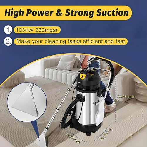 Extractor Vacuum Washing Machine, Portable 3 in 1 Carpet Cleaner, 1034W Powerful Cleaning for Car Detailing and Commercial Use, 40L Capacity - size: 20L/5.28gal