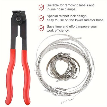 30pcs CV Boot Clamp Tool, Stainless Steel Universal Adjustable Axle Repair Kit, Joint Crimp Clamps Kit, CV Boot Expander Tool Clamp, For Repair and Unlocking Car Rear Universal Replacement