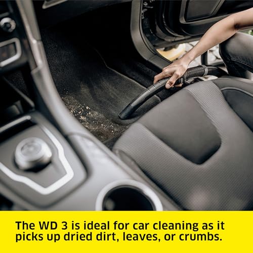 KÄRCHER Shop Vacuum WD 3, 4.5 Gal, 2.8 Peak HP, 26 ft Reach, Wet Dry Vacuum Cleaner, Blower Function, Crevice Tool, Floor Nozzle, Great for Car Cleaning - style: WD 3