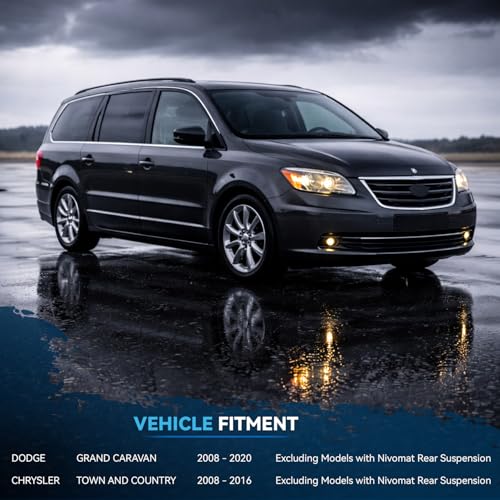 Detroit Axle - 6pc Struts Shocks Kit for 2008 2009 2010 Dodge Grand Caravan | Chrysler Town & Country, 2 Front Struts w/Coil Spring 2 Sway Bars 2 Rear Shock Absorbers Replacement - size: 10105-6/Shock Kit