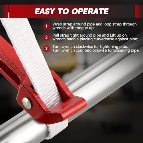 12 Inch Pipe Strap Wrench Adjustable Nylon Strap Wrench | Oil Filter Strap Opener Wrench Belt Repairing Wrench for Auto Oil Filter Element