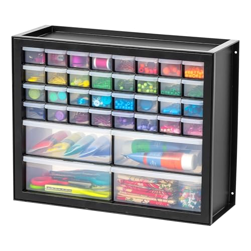 IRIS USA 36-Drawer Storage Cabinet, Made in USA, Small Parts Storage Craft Organizer, Tool Chest, Hardware, Electronics, Screws, Nuts & Bolts, Garage & Workshop Storage, Teacher Toolbox, Black - color: Black, size: 36 Drawer
