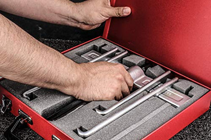 URREA 10-Ton Straight Jaw Puller Set - 12-Piece Mechanical Gear Puller with interchangeable Jaws & Metal Box - 4234B - color: 12-piece Set W/ Metal Box