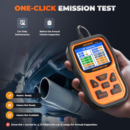 AUTOPHIX OM126P OBD2 Scanner, Check Engine Light Code Reader, Car Code Scanner for Automotive Diagnostic, Read & Clear Fault Code, Pass Smog Test, Live Data, for All US Cars After 1996 - color: Orange