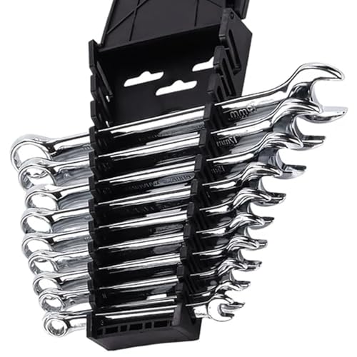 HAKZEON 10 Piece Metric Ratcheting Combination Wrench Set, Chrome Vanadium Steel, Include Metric Sizes 8 mm - 19 mm with Organizer, 12 Point for Automotive Machine Repair