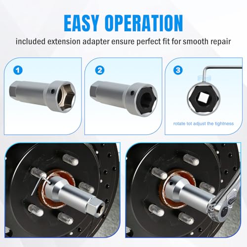 Nilight 10PCS Axle Spindle Thread Set Wheel Stud Rethreading Chaser Repair Tool Kit with Case 8 Metric UNF Dies 1-1/16" Extension Bar M20 M22 M24 13/16" 3/4" UNEF Nuts Automotive Tools for Mechanics - size: 10PCS Metric & UNF