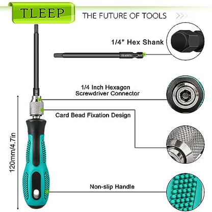1/4 Inch 100mm Long Allen Wrench Drill Bits with 1/4" Quick Change Bit Driver, Sae Hex Screwdriver Set, Magnetic Allen Key Drill Bit Set 5/64"-5/16" S2 Steel Allen Socket Set for Ikea Furniture - color: Set 9: Sae and Quick Change Bit Driver