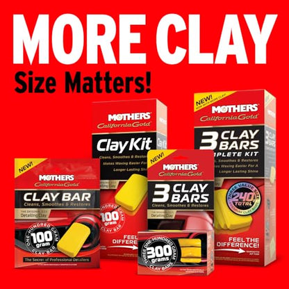 Mothers California Gold 3 Clay Bar Complete Kit, 3 80-gram Clay Bars, 07240 | Removes Contaminants, Restores Brilliance & Smoothness of Paint - style: Original Kit (3 bars)