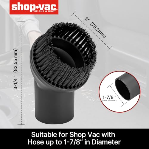 Shop-Vac 3-PC Nozzle Kit, 1-7/8 Inch Diameter for Wet/Dry Vacuum, Includes Gulper, Crevice Tool and Round Brush