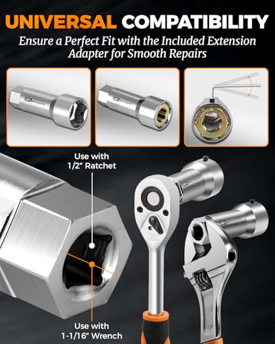 10 Piece Axle Spindle Rethreading Tool Kit | Axle Rethread Repair Kit, 8 Dies (M20 M22 M24 & 3/4" 13/16" UNEF), Extension Bar Axle Spindle Thread Chaser Set - color: 10-Piece