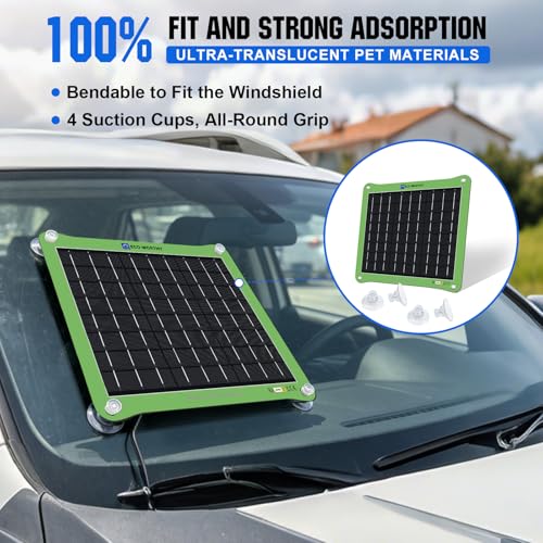ECO-WORTHY Upgrade 7.5W Solar Car Battery Charger Maintainer 12V Waterproof Solar Panel Portable Solar Trickle Charger for Car Truck Boat Lawn Mower RV Trailer Tractor Utility Vehicle Battery