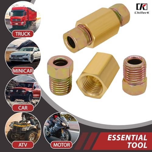 24 PCS 1/4"-Brake Line Fittings Kits 24 Threads Brake Line Fittings Assortment Kits for 1/4" Brake Line Tube Includes 8 PCS Unions 16 PCS Nuts - size: For 1/4" Tube