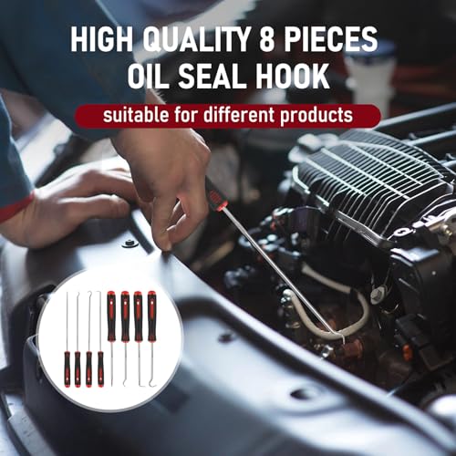 8 Pieces Pick Set, Pick Tool, Precision Automotive Hook Sleeve for Automotive Oil Seals, Automotive Tools, Lock Keys, Oil Seal O-Rings, Locksmith Sets, Pick, Remove Electronic Repair