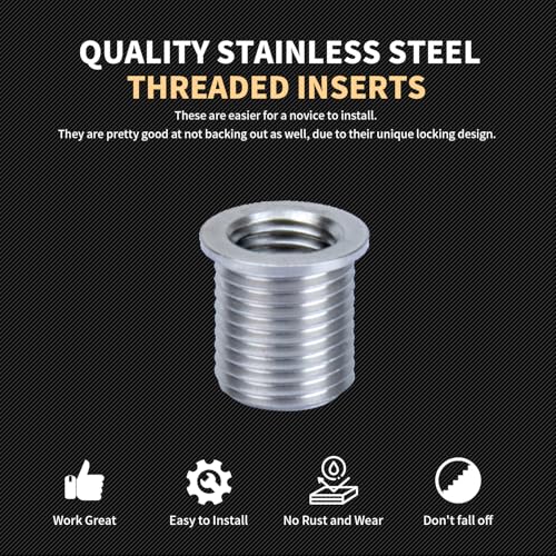 M8X1.0 Thread Repair Kit with Insert HSS Drill, Tap, Counterbore, Installation Driver, Metric, 10PCS Stainless Steel Insert M8X1.0X11.7MM