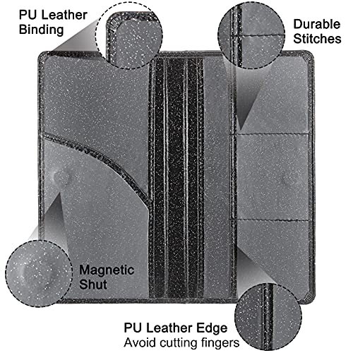 Car Registration and Insurance Holder, Premium Leather Insurance and Registration Holder,vehicle Glove Box Car Organizer, with Magnetic Shut for Cards, Driver License (Glitter Black) - color: 05-Glitter Black