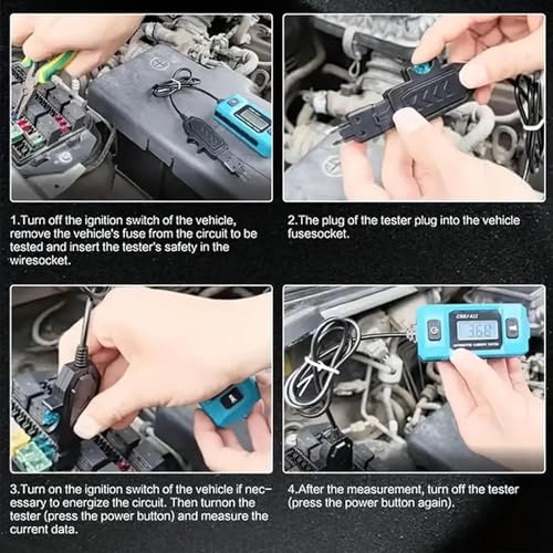 Automotive Circuit Fault Probe Tester, Portable High-Precision Car Fuse Tester, Car Circuit Probe Testers, 20A 48V Wire Tracer with LED Display and Lighting,Automotive Open & Short Finder (1set)
