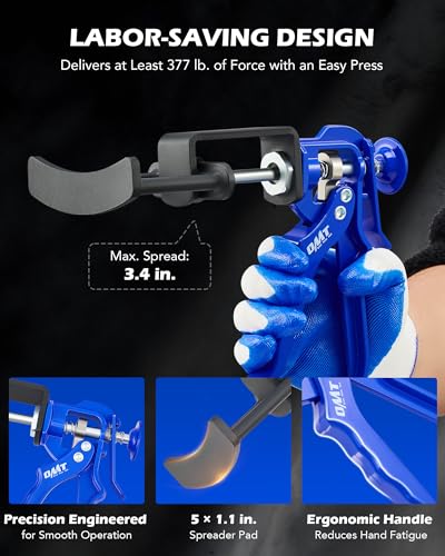 OMT Dual Piston Brake Caliper Compression Tool for Pad Replacement | Aluminum & Steel Build; 377 lb Force; Single and Dual Pistons; Brake Maintenance; Auto Technicians