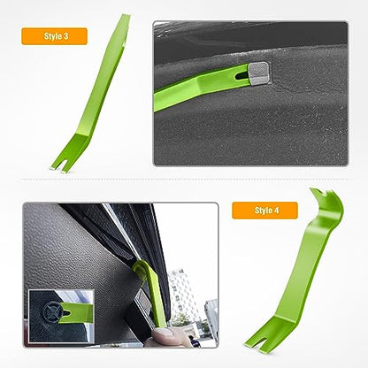 GOOACC 5PCS Auto Trim Removal Tool Kit No-Scratch Removal Tool Kit for Car Audio Dash Panel Window Molding Fastener Remover Tool Kit-Green - color: Green, size: 5Pcs