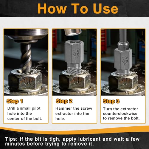 27PCS Upgraded Screw Extractor Set, Premium Cr-Mo Steel EZ Out | Hex Head Bolt Extractor Kit, Heavy Duty Multi-Spline Design for Removing Stripped, Rounded, Broken Screws & Studs