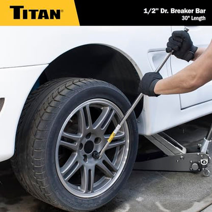 Titan 12047 1/2-Inch Drive x 30-Inch Heavy-Duty Breaker Bar with 180-Degree Swivel Head