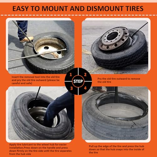 YATOINTO 2Pcs Tire Mount and Demount Iron,Tire Bars for Semi Tires,Tire Changing Removal Tool for Tubeless Tires,Tire Spoons for Garage, Farm,Workshop,39 in X 3/4 in, Black - size: 39IN