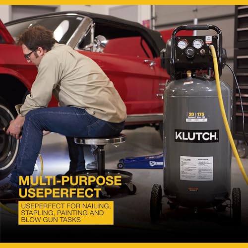 Klutch 20-Gallon Air Compressor, 2 HP, 120 Volts, 175 PSI - size: 20 Gallon