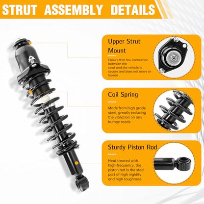 Rear Struts Assembly w/Coil Springs 171373L 171373R, Set of 2 | Replacement for Toyota Corolla Matrix Pontiac Vibe 2003-2008 1.8L l4, Shock Absorbers