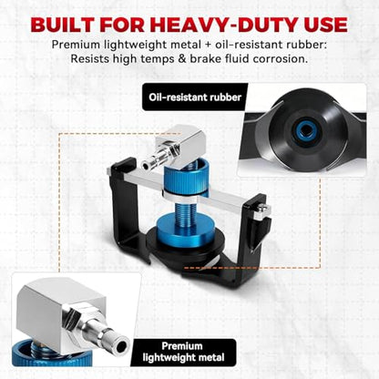 Universal Brake Bleeder Adapter for Multiple Car Brands | 22–58mm adjustable range; aluminium alloy body; 4 quick couplings included; fitted with rubber seal rings - style: Universal Brake Bleeder Adapter