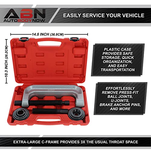 ABN Extra Large Ball Joint Press Kit Wheel Bearing Press Kit - Universal Ball Joint Separator Tool and Removal Adapters