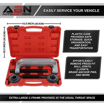 ABN Extra Large Ball Joint Press Kit Wheel Bearing Press Kit - Universal Ball Joint Separator Tool and Removal Adapters