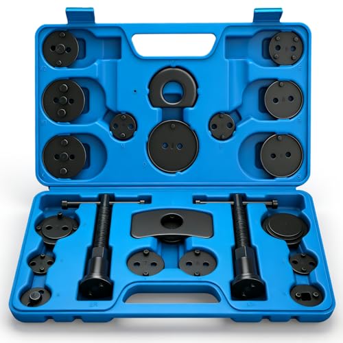 KELIN 22pc Brake Caliper Compression Tool Set, Heavy Duty Brake Piston Compressor Tool and Wind Back Tool Kit for Brake Pad Replacement, Universal Disc Brake Caliper Tool Kit with Case
