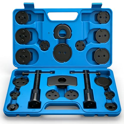 KELIN 22pc Brake Caliper Compression Tool Set, Heavy Duty Brake Piston Compressor Tool and Wind Back Tool Kit for Brake Pad Replacement, Universal Disc Brake Caliper Tool Kit with Case