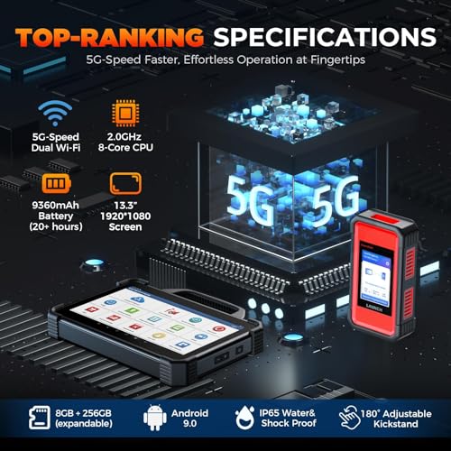 Launch X431 PADVII Elite, 2026 Full Function Diagnostic Scanner, J2534 J2534 Protocol, HD Trucks, EVs, Topology Map, 60+Service,Online Coding, Bidirectional Scan Tool,